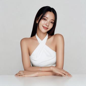 自信に満ちた表情のファッションモデル 自信に満ちた表情のファッションモデルの写真