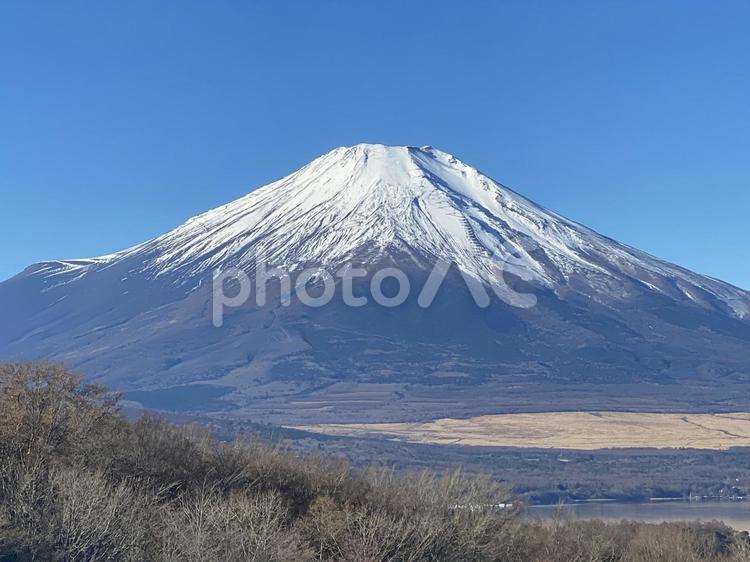 富士山☆快晴☆正面 富士山,快晴,風景の写真素材