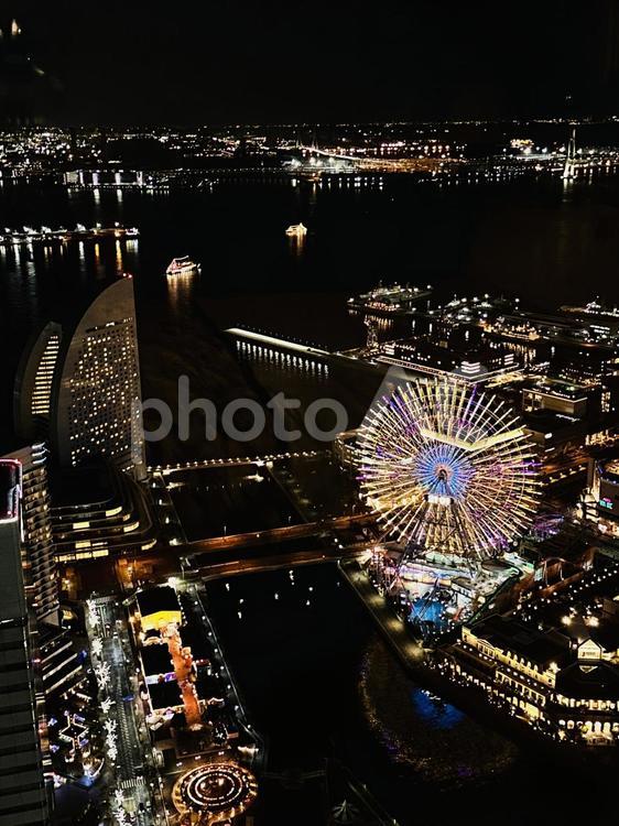 横浜夜景 横浜,夜景,夜の写真素材