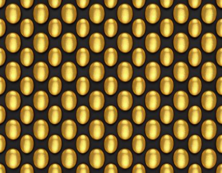 金の立体丸形パターン 金の立体丸形パターンの写真