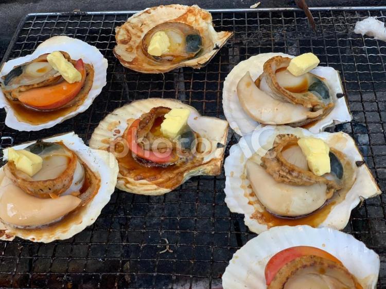 ほたてのバター焼き ほたて,バター,帆立の写真素材