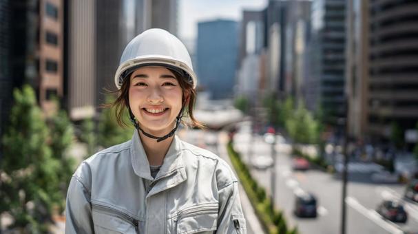 都市の女性作業員 都市の女性作業員の写真