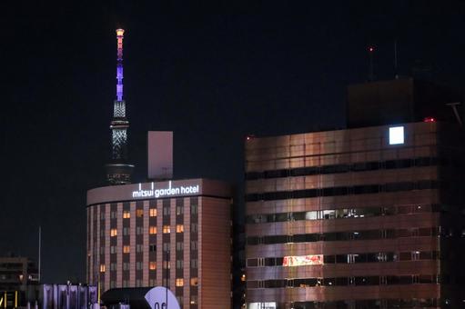 上野恩賜公園から見える東京スカイツリー 東京スカイツリー,上野恩賜公園,上野の写真素材