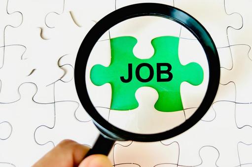 Job search and magnifying glass, JPG