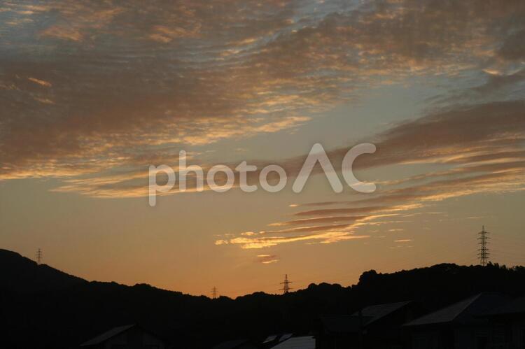 夕暮れ 空,何人もありません,晴れの写真素材