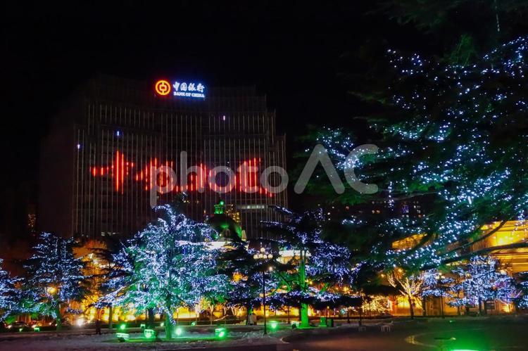 中国大連の美しい夜景 中国,大連,遼寧省の写真素材