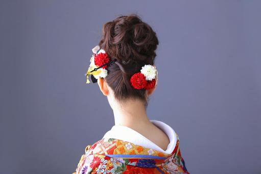 Kimono women and hair ornaments Kimono women and hair ornaments