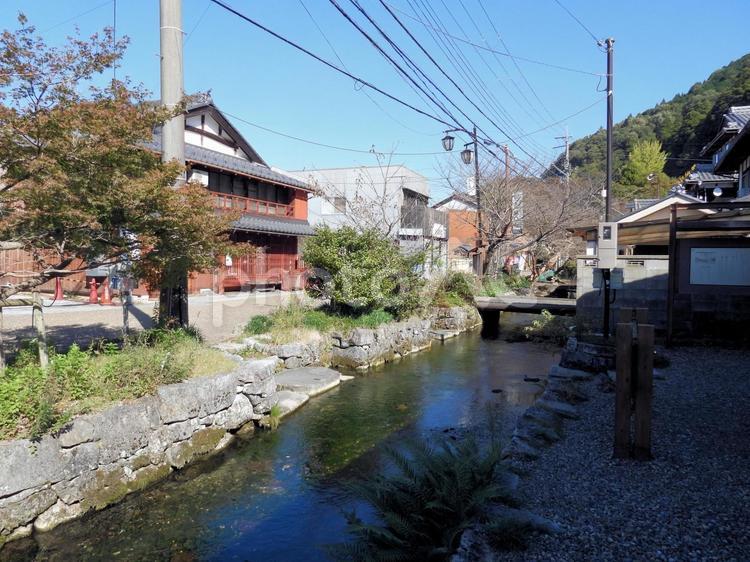 醒井宿　地蔵川 中山道,醒井宿,地蔵川の写真素材
