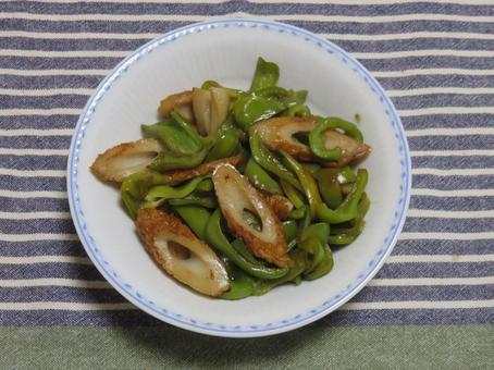 ちくわとピーマン炒め ちくわとピーマン炒め 炒め物,ちくわ,ピーマンの写真素材