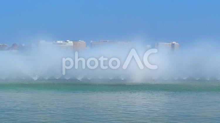 夏の水族園・噴水＆浦安の街並み・江戸川区 夏,葛西臨海公園,葛西臨海水族園の写真素材