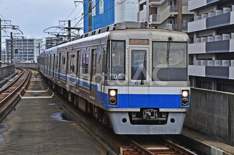 1000系　地下鉄　福岡 鉄道,電車,線路の写真素材