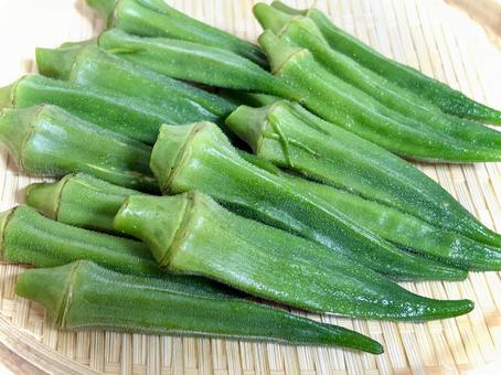 茹でたオクラ アップ 茹でたオクラ アップ オクラ,茹でる,食べ物の写真素材