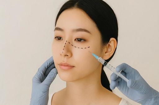 整形前の注射施術準備・美容整形のイメージの写真