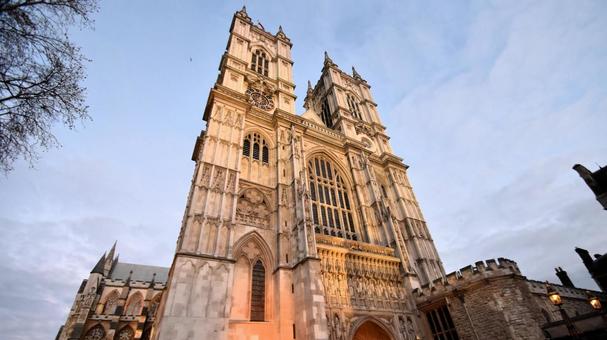 夕暮れのロンドン、ウェストミンスター寺院 夕暮れのロンドン、ウェストミンスター寺院 ウェストミンスター寺院,ロンドン,イギリスの写真素材