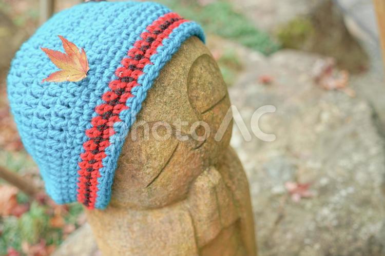 かわいいお地蔵さま ニット帽,お地蔵さま,お地蔵さんの写真素材