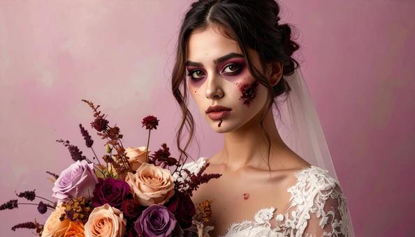 花嫁ゾンビの仮装　ハロウィンの写真