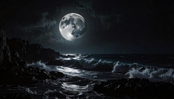 満月が宿る海 満月が宿る海の写真