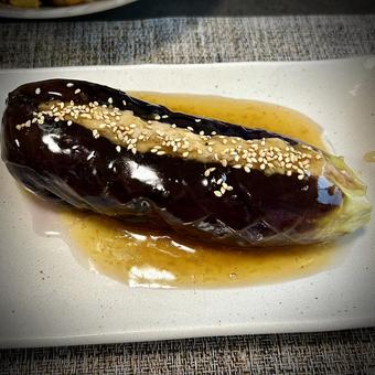 Eggplant with minced chicken and sauce, JPG