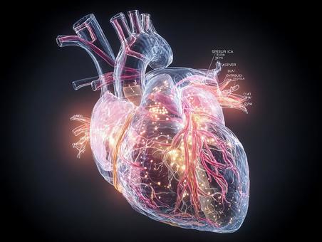 精巧な人体心臓の3Dレンダリングの写真