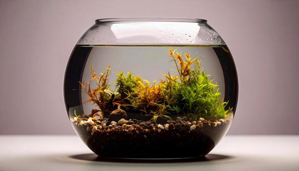 水草が浮かぶ水槽 水草が浮かぶ水槽の写真