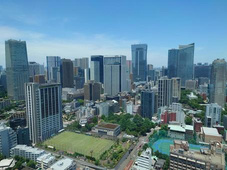 東京タワーからみた景色 東京タワーからみた景色 街並み,東京,自然の写真素材