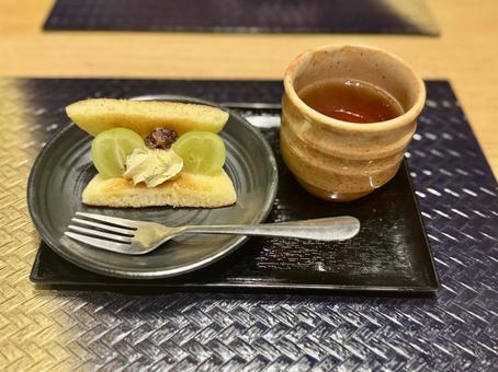 コース料理の〆 コース料理の〆 シャインマスカット,フルーツ,デザートの写真素材