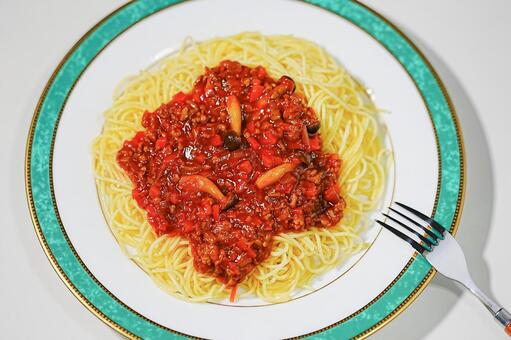 ミートソーススパゲティ ミートソーススパゲティ,食事,食卓の写真素材