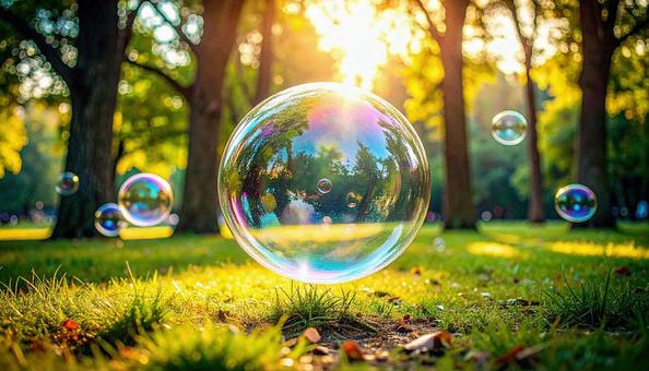 シャボン玉の写真