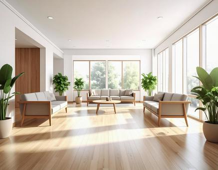 安心感のあるクリニックの待合室　の写真