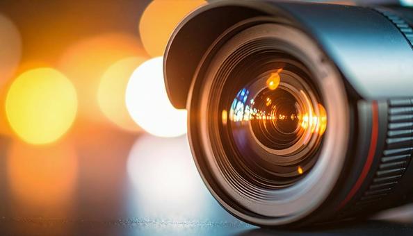 監視イメージ 街を映す防犯カメラのレンズ 監視イメージ 街を映す防犯カメラのレンズの写真