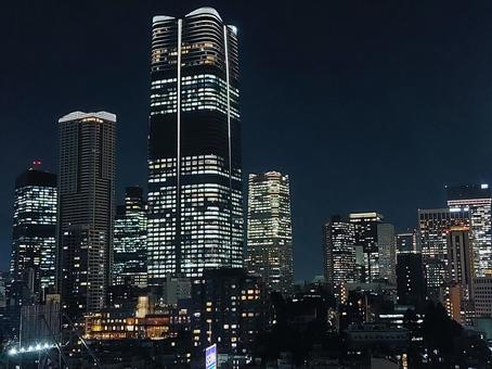 東京の夜景に映る麻布台ヒルズ 麻布台ヒルズ,夜景,麻布台の写真素材