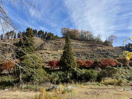 11月　秋の福井県坂井市山奥の景色 秋,ハイキング,山並みの写真素材