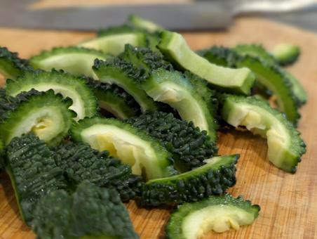 Photo, bitter gourd, slice, side dish, 