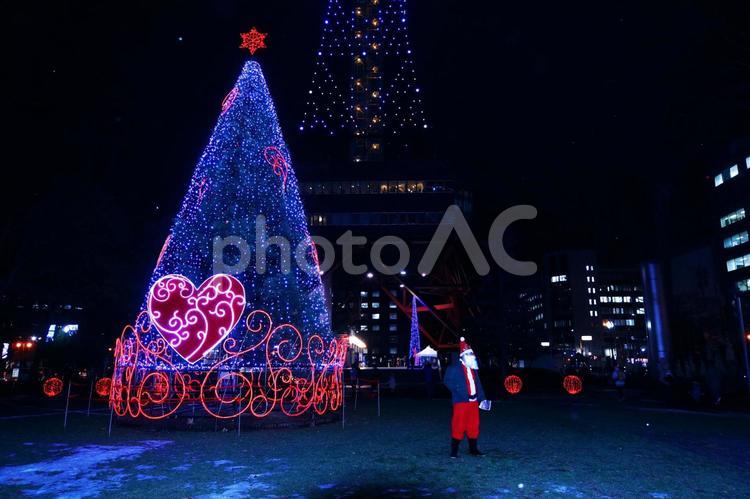 美しい札幌イルミネーション かがやき,きらめき,こうせんの写真素材