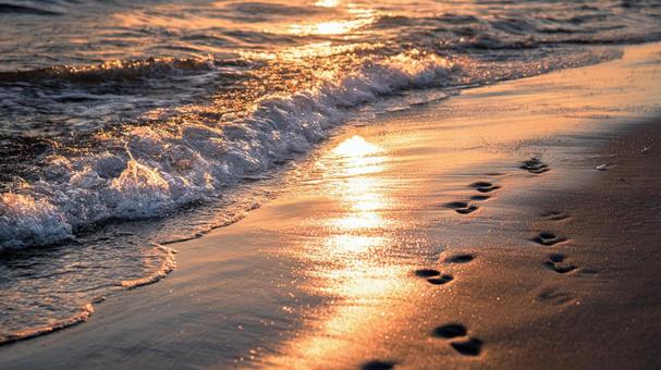 夕暮れの海 夕暮れの海の写真