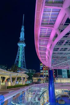 名古屋ミライタワー夜景 名古屋,ミライタワー,夜景の写真素材