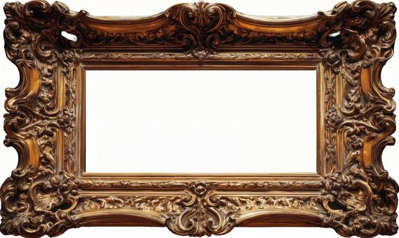 重厚な金色の装飾のアンティーク額縁の写真