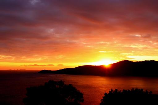 初日の出 日の出,初日の出,夜明けの写真素材