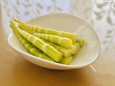 Photo, stick, wild vegetables, freshly boiled, 