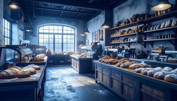 お洒落なパン屋の写真