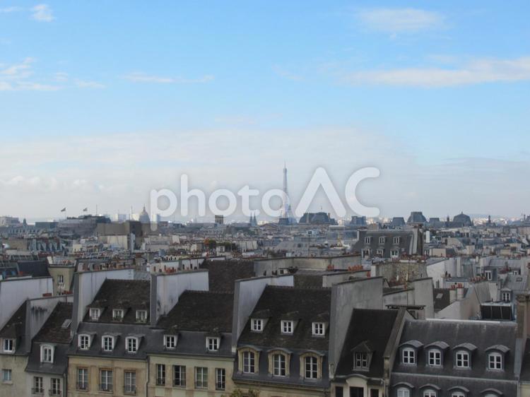 フランス、世界遺産、パリ、中心部の風景 パリ中心部,展望,風景の写真素材