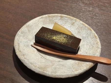 チョコレート羊羹 チョコレート羊羹 水羊羹,和菓子,デザートの写真素材