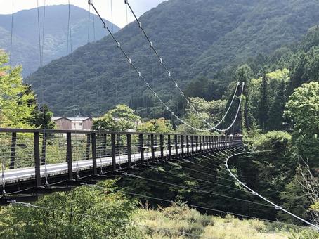 吊り橋 吊り橋 吊り橋,湯西川,橋の写真素材