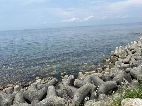 テトラポットと海 テトラポットと海の写真