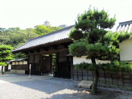 丸亀城 御殿表門 天守 丸亀城 御殿表門 天守 丸亀城,現存天守,高石垣の写真素材