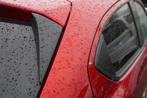 自動車のリアウインドウの撥水09 自動車,リアウインドウ,後部の写真素材