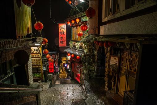 台湾九份の夜景 台湾九份の夜景の写真