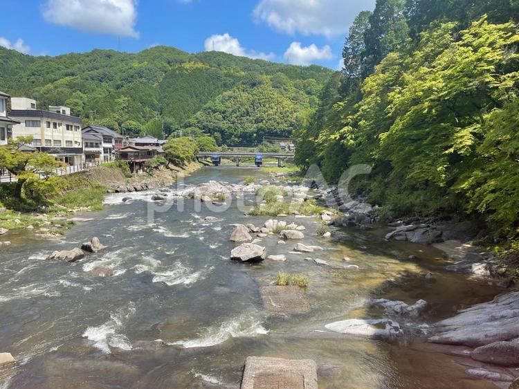 愛知県　香嵐渓の風景 香嵐渓,愛知県,田舎の写真素材