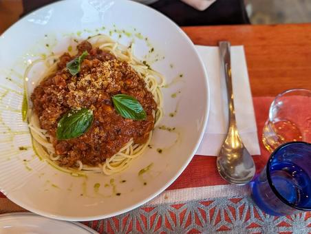 ミートソースパスタ ミートソースパスタの写真