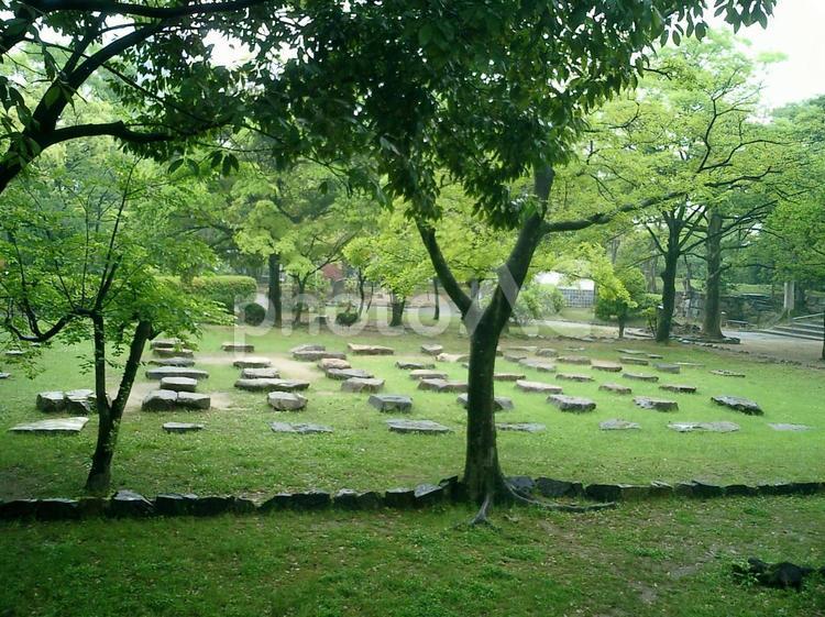 広島城初代大天守の礎石 広島城,広島の写真素材